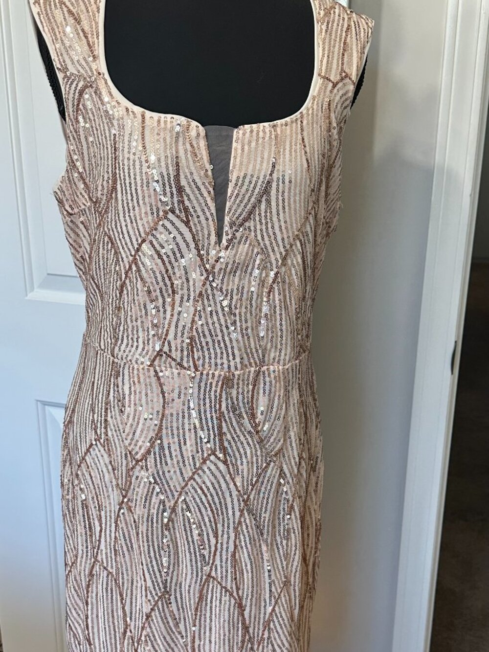 GRACE KARIN 10 KNEE LENGHT PEACH SEQUIN DRESS WITH TAG